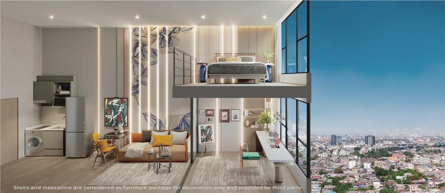 Aspire Sukhumvit – Rama 4 Vertiplex 4.4 米挑高房型實景