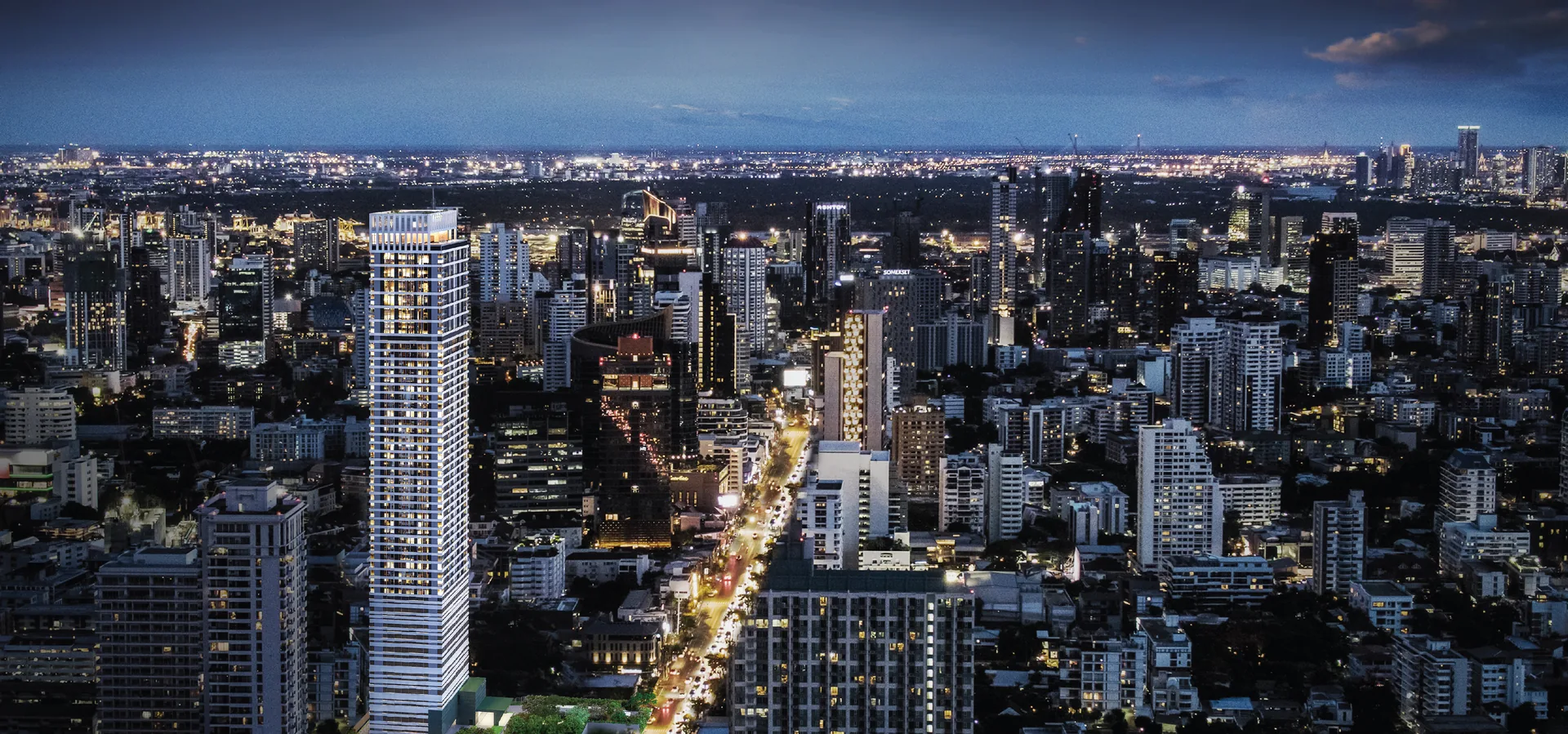Noble Form Thonglor 建築外觀與曼谷天際線